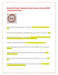 Roadcraft Exam Questions And Answers |Latest 2025 | Guaranteed Pass.