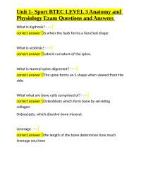 Unit 1- Sport BTEC LEVEL 3 Anatomy and Physiology Exam Questions and Answers