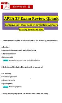 APEA 3P Exam Review Qbank (2025 / 2026 )Questions and Verified Answers with Explanation
