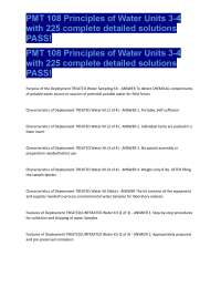 PMT 108 Principles of Water Units 3-4 with 225 complete detailed solutions PASS!