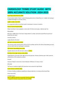 Cardiology Terms Study Guide: Definitions and Explanations for Medical Professionals