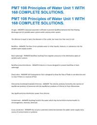 PMT 108 Principles of Water Unit 1: Definitions and Explanations