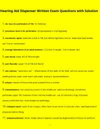 Hearing Aid Dispenser Written Exam Questions with Solution