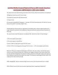 Certified Medical-Surgical Registered Nurse 2025 Sample Questions and Answers