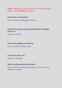 SGRHO STUDY FINAL EXAM (Actual 2025/2026) 93 Questions And 100% Verified CORRECT Answers