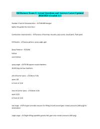 Oil Burners Exam 2: Questions and Answers for 2024/2025