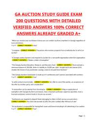 Georgia Auction Study Guide Exam: 200 Questions with Detailed Verified Answers