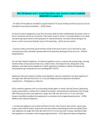 MA Oil Burners Test: Actual Questions and Answers (Latest Updated 2024/2025)