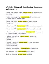 Workday Financials Certification Questions and Answers.