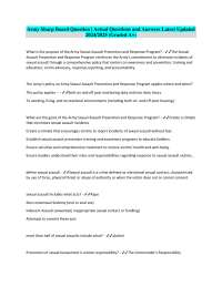 Army Sexual Assault Prevention and Response Program: Questions and Answers