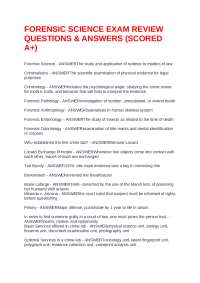 Forensic Science Exam Review: Questions & Answers