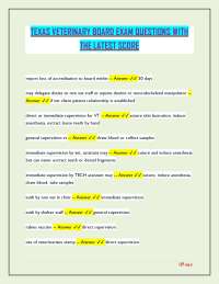 TEXAS VETERINARY BOARD EXAM QUESTIONS AND ANSWERS