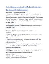 IPC Soldering Practices: Module 1 and 2 Test Exam Questions and Answers