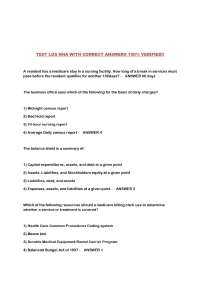 TEST LOS NHA WITH CORRECT ANSWERS 100% VERIFIED!!