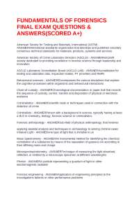 Fundamentals of Forensics: Final Exam Questions and Answers