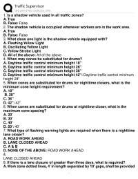 Traffic Supervisor 100% VERIFIED ANSWERS 2024/2025 CORRECT ATSSA, Exams of Business Admini