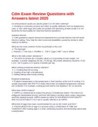 CDM Exam Review Questions and Answers: Food Service Management