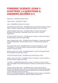 Forensic Science Exam 1: Chapters 1-4 Questions & Answers