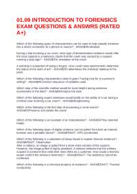 01.09 INTRODUCTION TO FORENSICS EXAM QUESTIONS & ANSWRS (RATED A+)