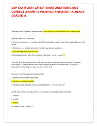 QSP EXAM 2024 LATEST EXAM QUESTIONS AND CORRECT ANSWERS (VERIFIED ANSWERS) |ALREADY GRADED