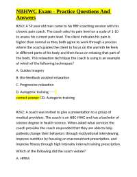 NBHWC Exam - Practice Questions And Answers