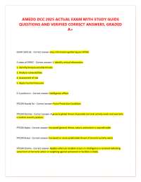 AMEDD DCC 2024 ACTUAL EXAM WITH STUDY GUIDE QUESTIONS AND VERIFIED CORRECT ANSWERS, GRADED