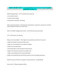ARMY SHARP TEST 1: Actual Questions and Answers Latest Updated 2024/2025 (Graded A+)