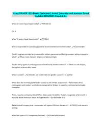 Army SHARP / EO Board Questions | Actual Questions and Answers Latest Updated 2024/2025 (G