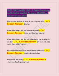 FDOT Earthwork Level 1 Exam Questions and Answers