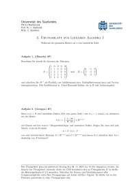 Übungsblatt zur Linearen Algebra Nr. 2