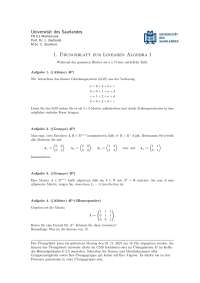 Übungsblatt zur Linearen Algebra Nr. 1