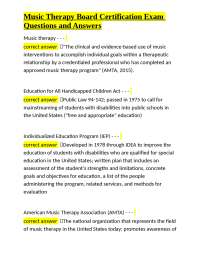 Music Therapy Board Certification Exam: Questions and Answers