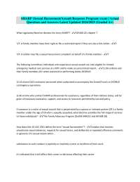 SHARP (Sexual Harassment/Assault Response Program) Exam Questions and Answers