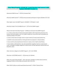 Army SHARP Program (AR 600-20): Questions and Answers