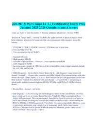 CompTIA A+ Certification Exam Prep: 220-901 & 902 Updated 2025-2026 Questions and Answers