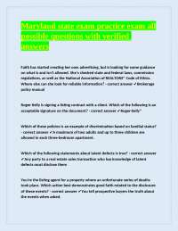 Maryland Real Estate Exam Practice Questions