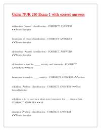 Galen NUR 210 Exam 1 with correct answers