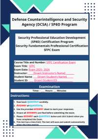 SFPC Exam Review SPēD Certification SFPC Questions and Answers | 100% Pass Guaranteed | Gr