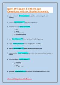 Econ 101 Exam 1: 50 Top Questions with Answers