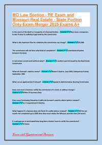 Missouri Real Estate Exam Questions and Answers