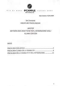 Paniere con risposte DISCIPLINE PSICOLOGICHE (Master DSA Ecampus)