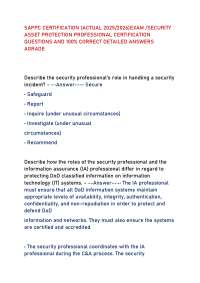 SAPPC CERTIFICATION (ACTUAL 2025/2026)EXAM /SECURITY  ASSET PROTECTION PROFESSIONAL CERTIF