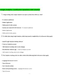 Google Analytics Certification Questions and Answers