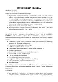 Ingegneria Clinica: Introduzione, Stato dell'Arte e Gestione della Tecnologia - Prof. Dori