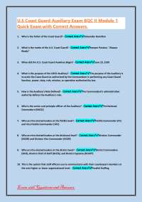 U.S. Coast Guard Auxiliary Exam BQC II Module 1: Quick Exam with Correct Answers