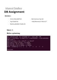 homework on query optimization