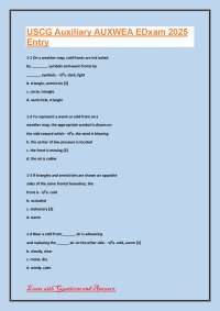 USCG Auxiliary AUXWEA EDxam 2025: Weather and Atmospheric Science