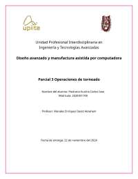 Torneado CNC: Diseño y Manufactura Asistida por Computadora - Parcial 3