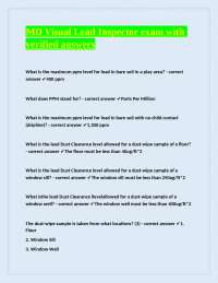 Lead Paint Inspection Exam with Verified Answers