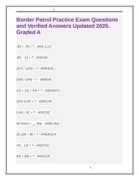 Border Patrol Practice Exam Questions and Verified Answers Updated 2025. Graded A